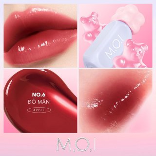 Son tint bóng M.O.I Gummy Lip Tint 3g cấp ẩm giúp môi căng mọng trendy - #6. Apple | Đỏ Táo 1