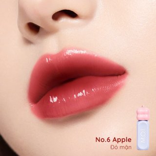 Son tint bóng M.O.I Gummy Lip Tint 3g cấp ẩm giúp môi căng mọng trendy - #6. Apple | Đỏ Táo 2