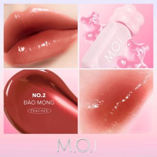 Son tint bóng M.O.I Gummy Lip Tint 3g cấp ẩm giúp môi căng mọng trendy - #2. Peaches | Đào Mọng 1