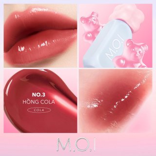 Son tint bóng M.O.I Gummy Lip Tint 3g cấp ẩm giúp môi căng mọng trendy - #3. Cola | Hồng Cola 1