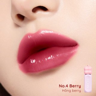 Son tint bóng M.O.I Gummy Lip Tint 3g cấp ẩm giúp môi căng mọng trendy - #4. Berry | Hồng Berry 2
