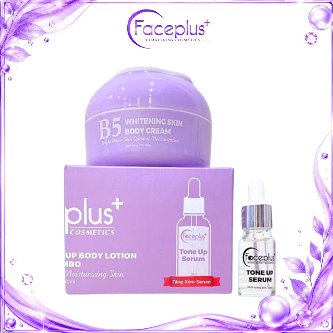 [TẶNG SERUM] Kem dưỡng trắng body Faceplus+ New B5 White Tone Up Body Lotion 150gr (tặng 2 mặt nạ faceplus) 2