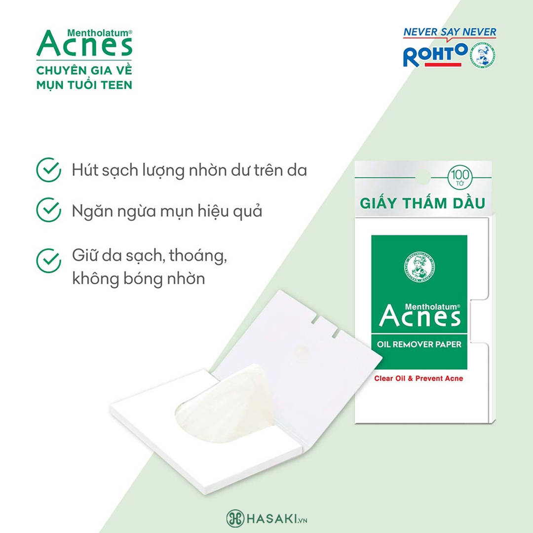 Giấy thấm dầu Acnes Mentholatum 100 tờ/gói 1