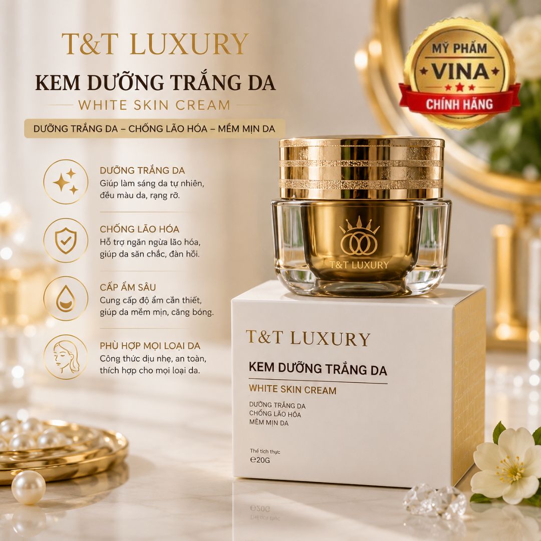 Kem T&T LUXURY dưỡng trắng da - lão hoá - mềm mịn da - SPF 45 PA ++ 20gr 1