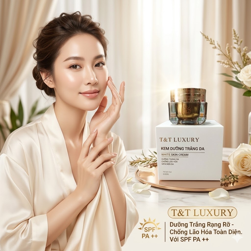 Kem T&T LUXURY dưỡng trắng da - lão hoá - mềm mịn da - SPF 45 PA ++ 20gr 1