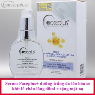 Serum Faceplus+ dưỡng trắng da giúp ngừa lão hóa se khít lỗ chân lông 40ml + tặng mặt nạ