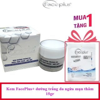 Kem dưỡng trắng da ngừa mụn thâm FacePlus+ 15gr + tặng mặt nạ