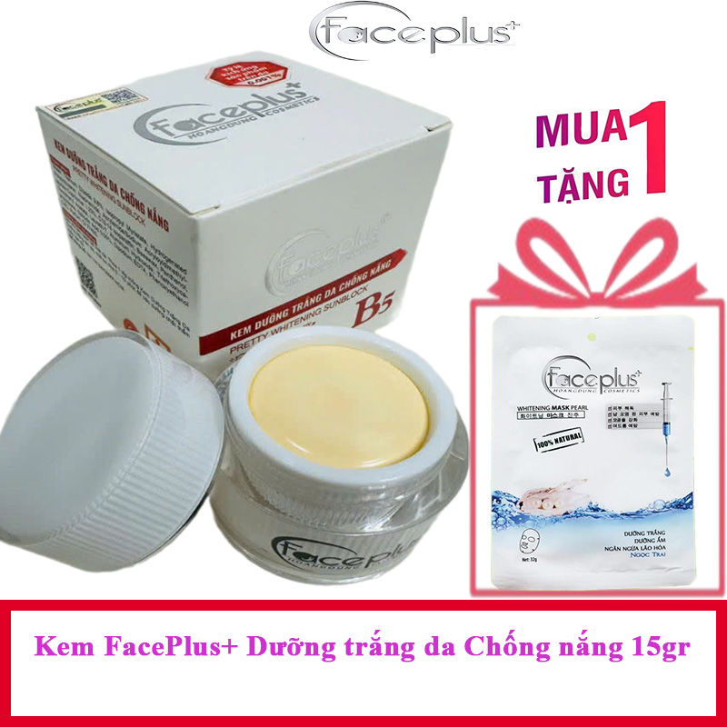 Kem dưỡng trắng da - Chống nắng FacePlus+ 15gr + tặng mặt nạ 1