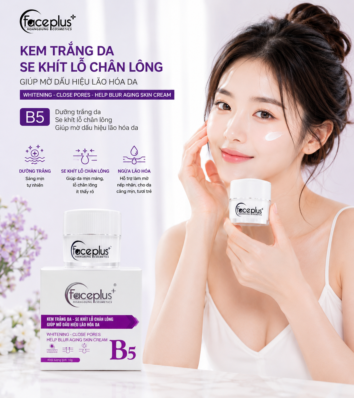 Kem FacePlus+ dưỡng trắng da - Ngừa lão hóa - Se khít lỗ chân lông 10gr 2