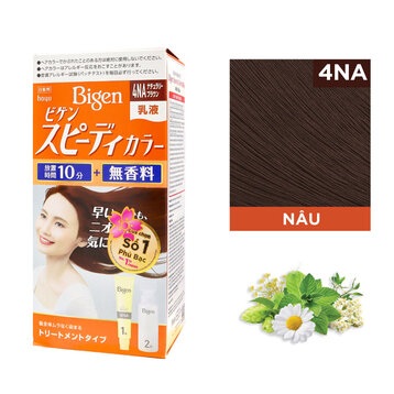 Kem Nhuộm Tóc Phủ Bạc Bigen Speedy Color Milky #4NA Màu Nâu 80g