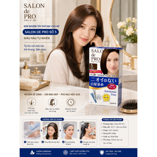 Kem Nhuộm Tóc Phủ Bạc Cho Nữ Salon De Pro Số 5 Màu Nâu Tự Nhiên 80gr