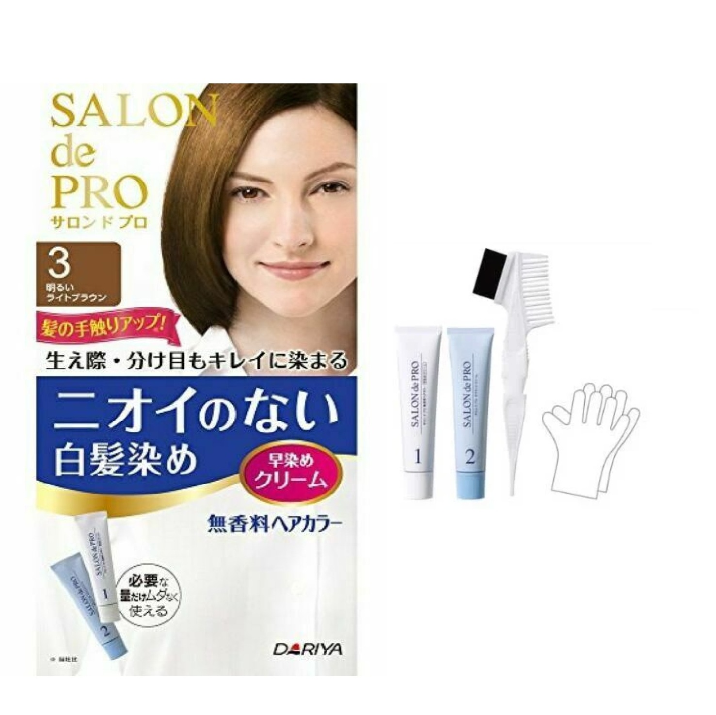 	Kem Nhuộm Tóc Phủ Bạc Cho Nữ Salon De Pro - #3 (Bright Brown): Nâu sáng 2