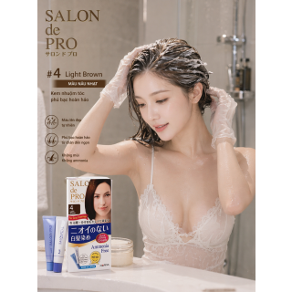 	Kem Nhuộm Tóc Phủ Bạc Cho Nữ Salon De Pro - #4 (Light Brown): Nâu nhạt