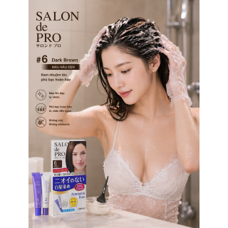 Kem Nhuộm Tóc Phủ Bạc Cho Nữ Salon De Pro - #6 (Dark Brown): Nâu đen