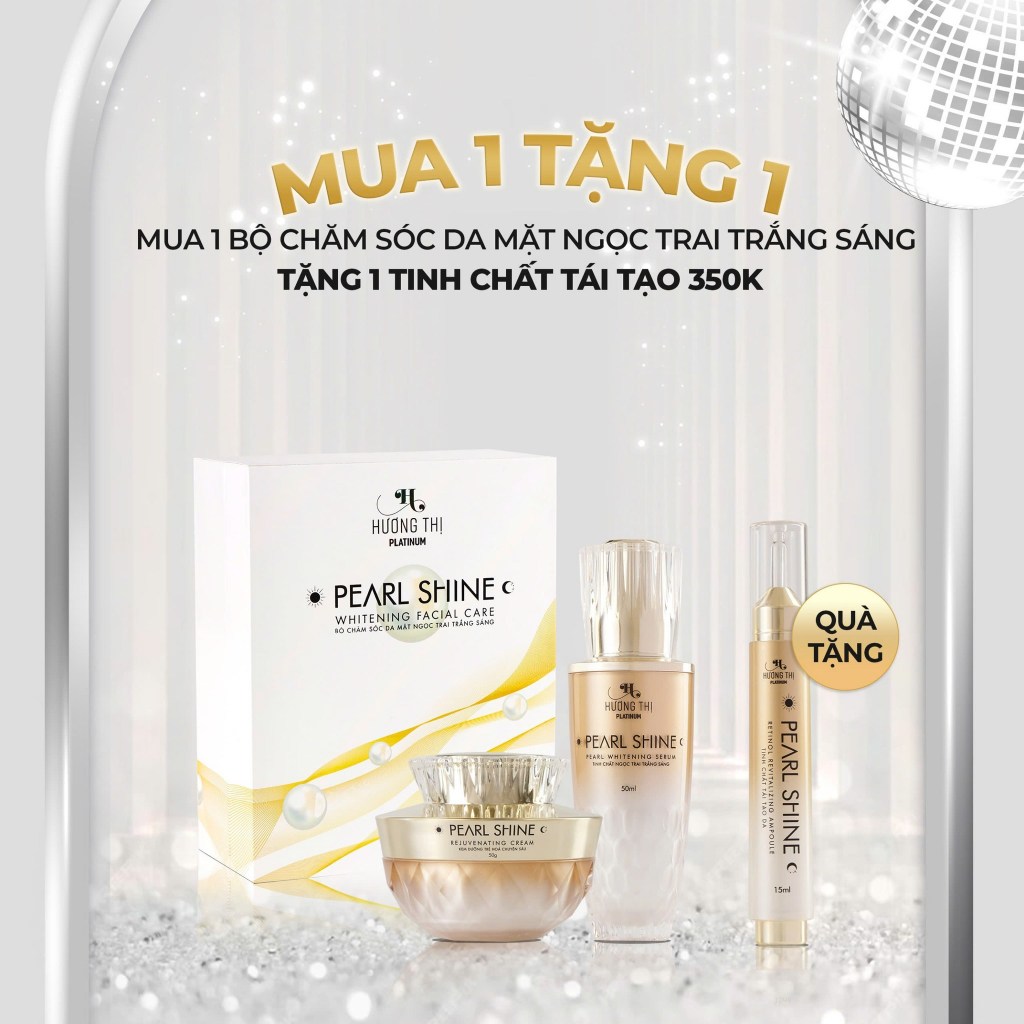 Bộ Chăm Sóc Da Mặt Ngọc Trai PEARL SHINE Hương Thị 2