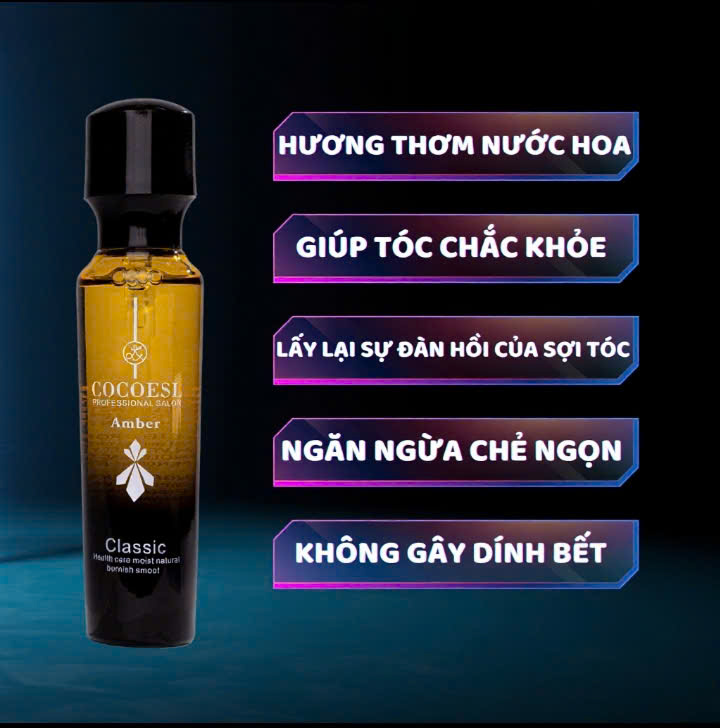 Tinh dầu dưỡng tóc Cocoesl Amber 60ml tạo độ bóng mềm mượt cho tóc ngăn chẻ ngọn phục hồi hư tổn 2