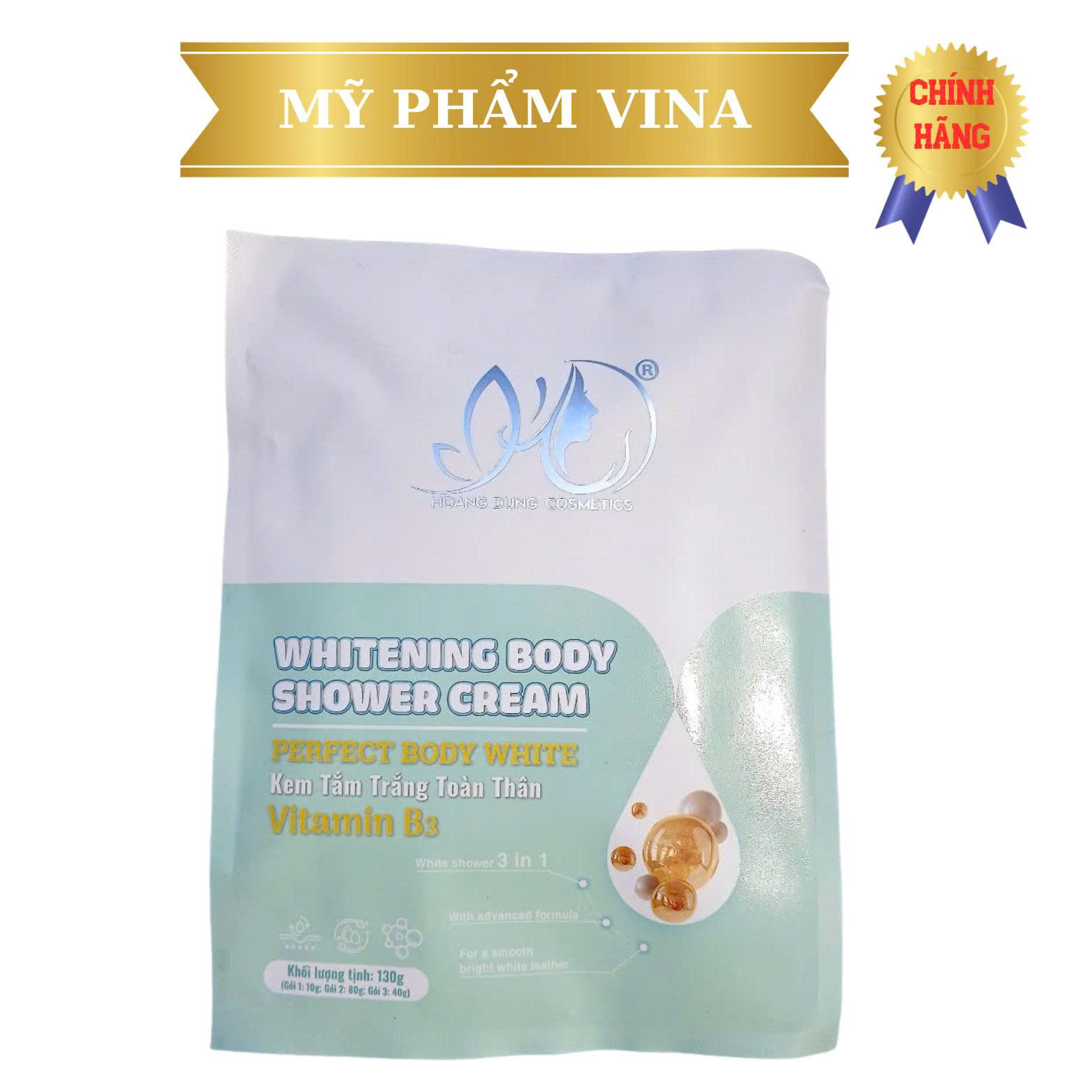 ( Xanh) Kem tắm trắng body HD Hoàng Dũng VITAMIN B3 - 130g 1
