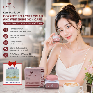 Kem Lavila L04 Correcting Acnes Cream And Whitening Skin Care - Dưỡng Trắng Da Sạch Mụn 10GR (tặng mặt nạ)