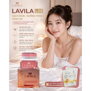 Kem LAVILA L08 Sạch Mụn Và Dưỡng Trắng Sáng Da 15gr - Correcting Acnes Cream And Whitening Skin Care (tặng mặt nạ) 1
