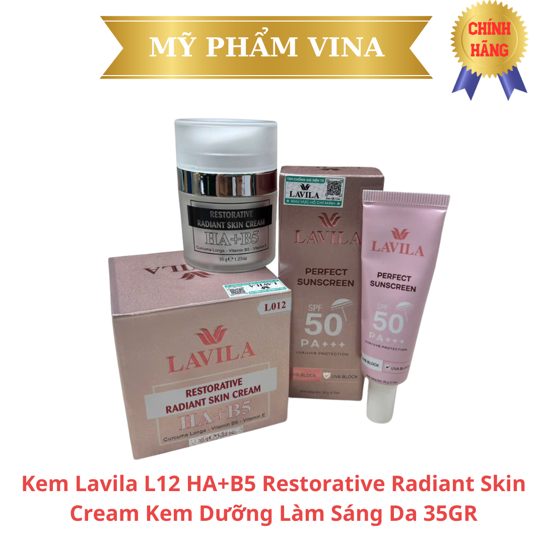 Kem Lavila L12 Restorative Radiant Skin Cream HA+B5 - Kem Dưỡng Làm Sáng Da 35GR (TẶNG KEM CHỐNG NẮNG 20ML) 1