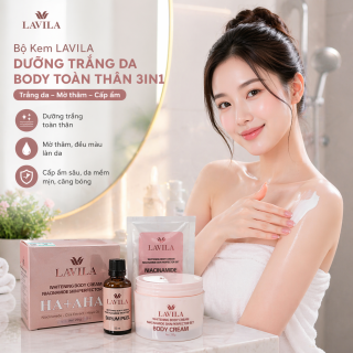 Bộ Kem LAVILA Dưỡng Trắng Da Body Toàn Thân 3in1