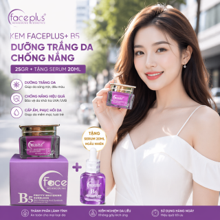 [ Màu tím] Kem Faceplus+ B5 dưỡng trắng da chống nắng 25gr  + Tặng serum 20ml ngẫu nhiên