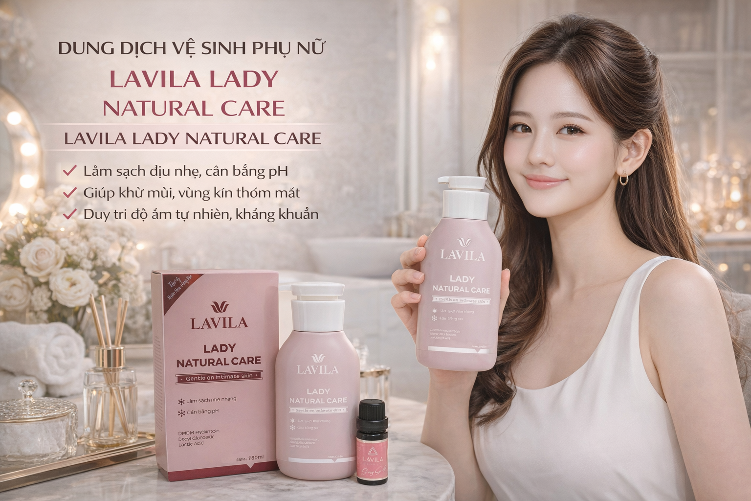 Dung Dịch Vệ Sinh Phụ Nữ Lavila Lady Natural Care 280ML 1