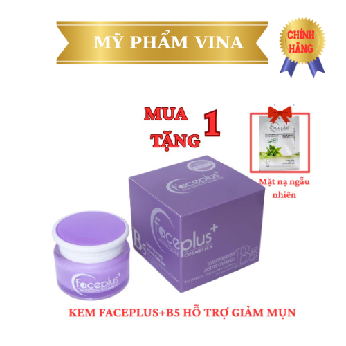 ( Tặng mặt nạ) [ Màu tím] Kem Faceplus+ B5 dưỡng trắng da giảm mụn thâm mờ sẹo 15g 1