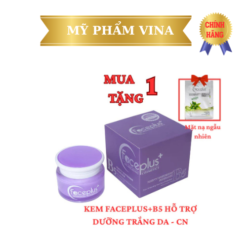 [Màu tím] (Tặng mặt nạ) Kem Faceplus+ B5 dưỡng trắng da chống nắng 15gr 1