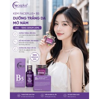 [ Màu tím ] Kem  Faceplus+ B5 dưỡng trắng da - mờ nám 25g + Tặng serum 20ml ngẫu nhiên