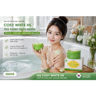 Kem tẩy tế bào da chết HQ Cosy White H5 tinh chất trà xanh 250gr