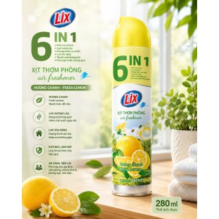 XỊT THƠM PHÒNG LIX 280ML - HƯƠNG CHANH