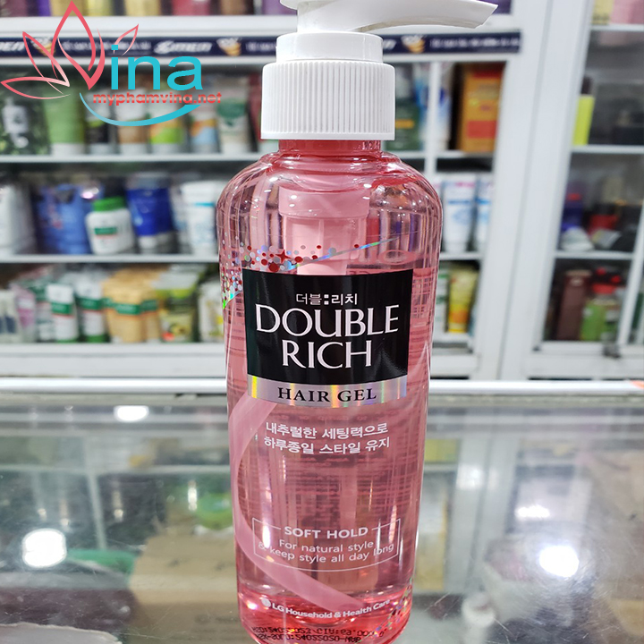 Gel Tạo Kiểu Tóc Double Rich Soft Hold 250ml Màu Hồng 1