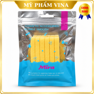 Bộ 6 miếng bông rửa mặt bọt biển mira pliable smooth hàn quốc
