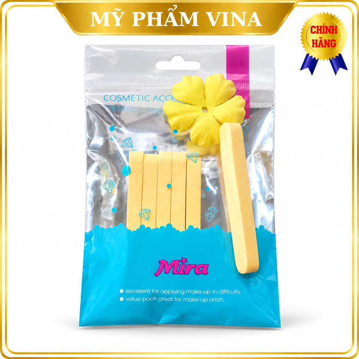 Bộ 6 miếng bông rửa mặt bọt biển mira pliable smooth hàn quốc 1