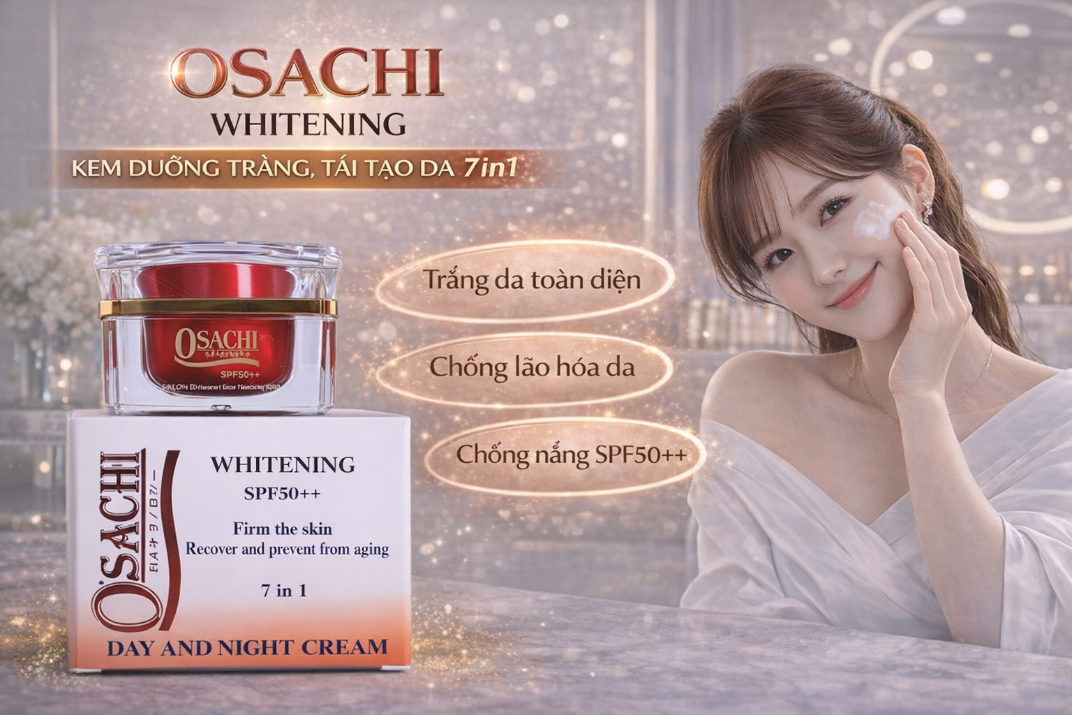Kem Osachi Dưỡng Trắng Và Tái Tạo Da Ngày Đêm 7in1 20gr