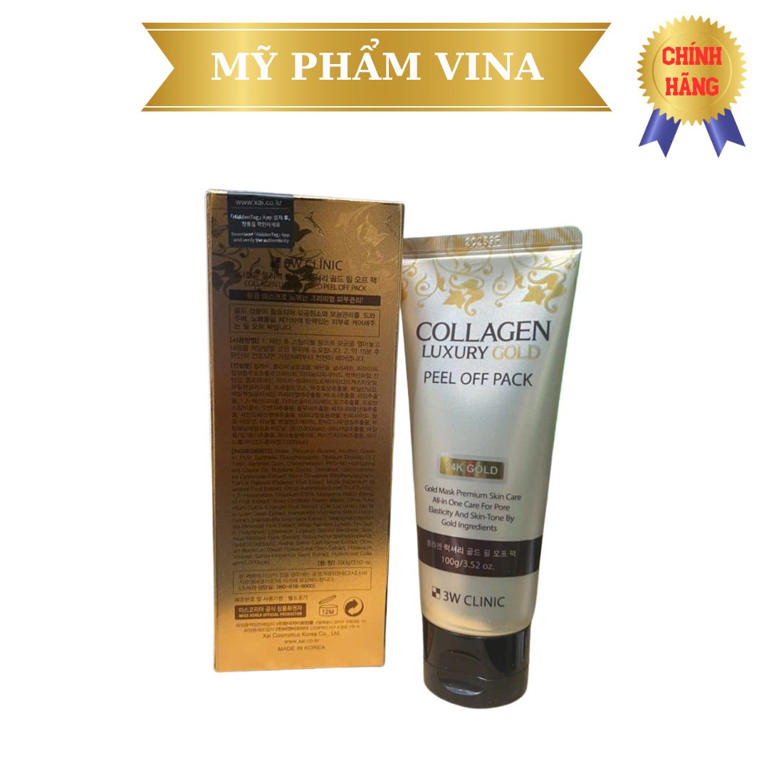Mặt Nạ Lột Tinh Chất Vàng 3W Clinic Collagen & Luxury Gold Peel Off Pack 100g 2