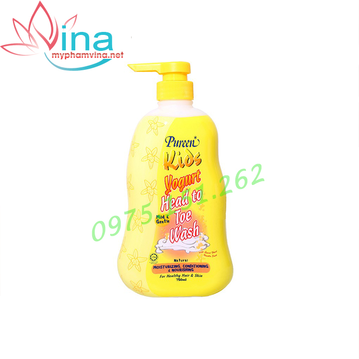 Tắm Gội Toàn Thân (Sữa Chua & Vani) Pureen 750ml