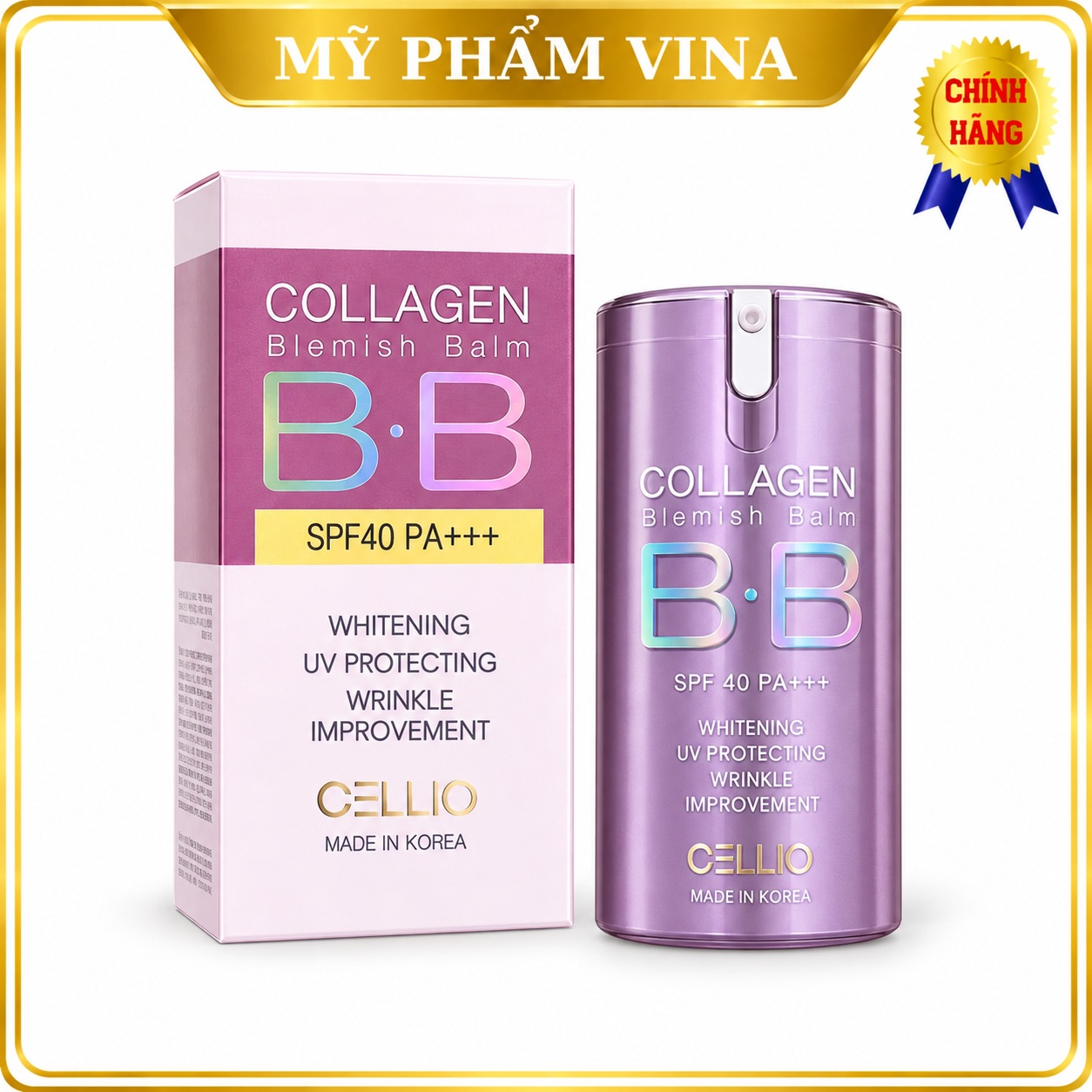 Kem Nền Cellio Collagen Blemish Balm BB SPF 40 PA+++Tone 21 - 40ML 1