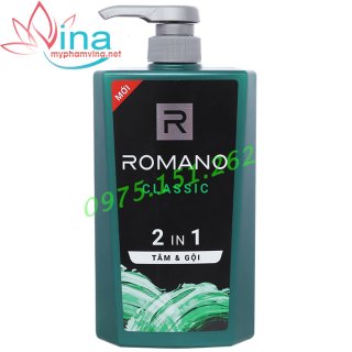 Dầu Tắm Gội 2 Trong 1 Romano Classic 650g