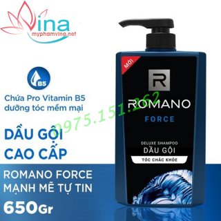 Dầu gội cao cấp Romano Force mạnh mẽ tự tin tóc chắc khỏe 650gr