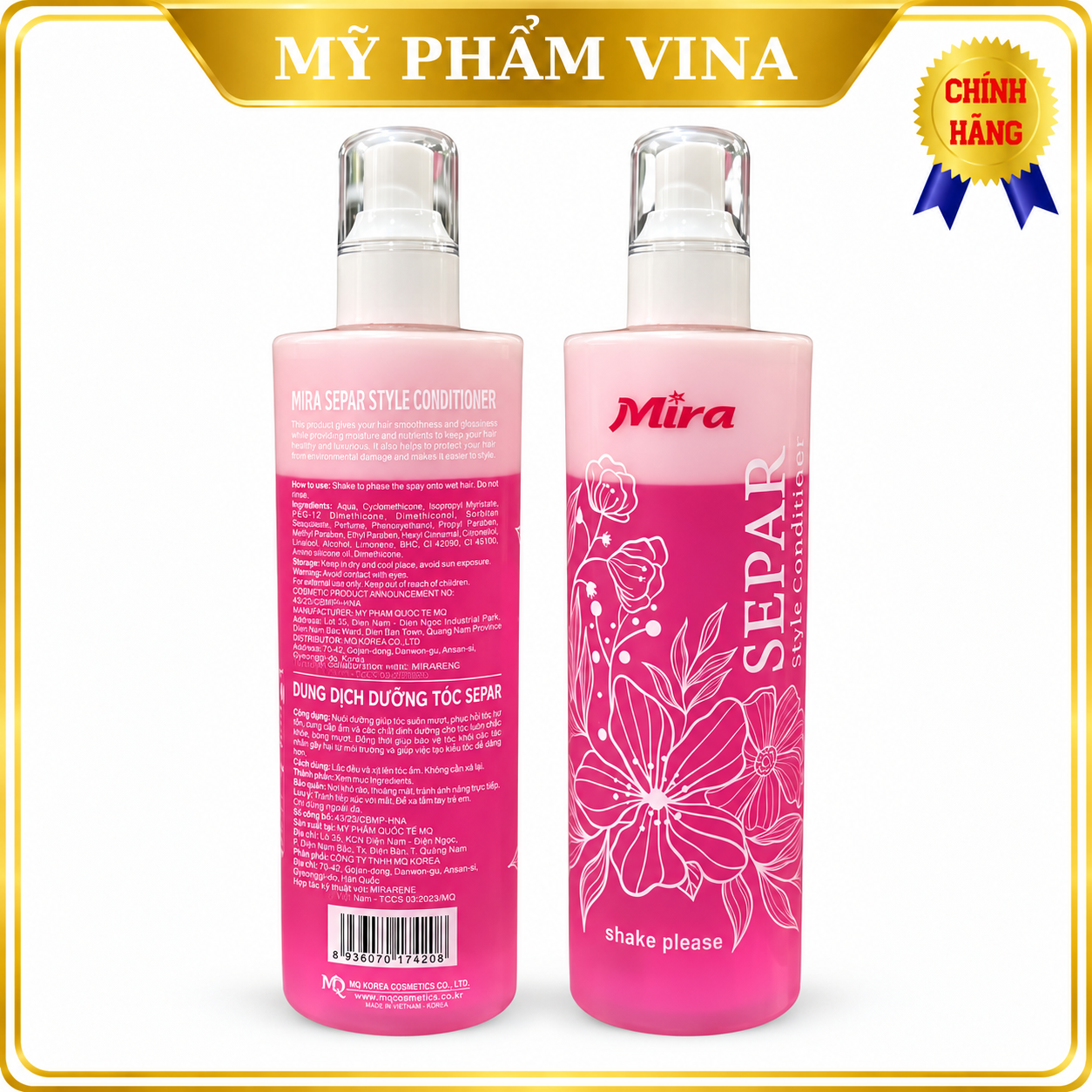Xịt Dưỡng Tóc SEPAR Mira Hàn Quốc - MÀU HỒNG DÀNH CHO TÓC KHÔ (Chai lớn 430ml) 2
