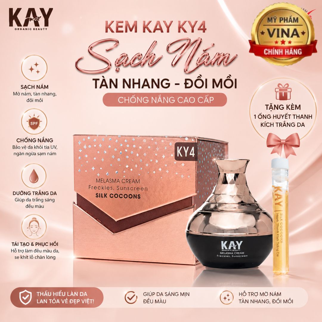 Kem KAY KY4 Sạch Nám Tàn Nhang Đồi Mồi Chống Nắng 30GR - Tặng kèm 1 ống huyết thanh kích trắng da 1
