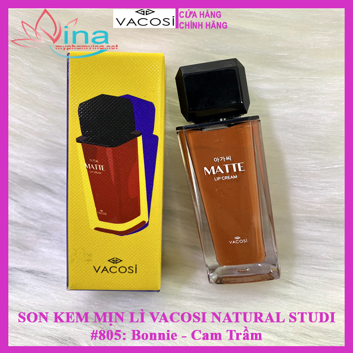 SON KEM MỊN LÌ VACOSI NATURAL STUDIO MATTE LIP CREAM #805: BONNIE - CAM TRẦM