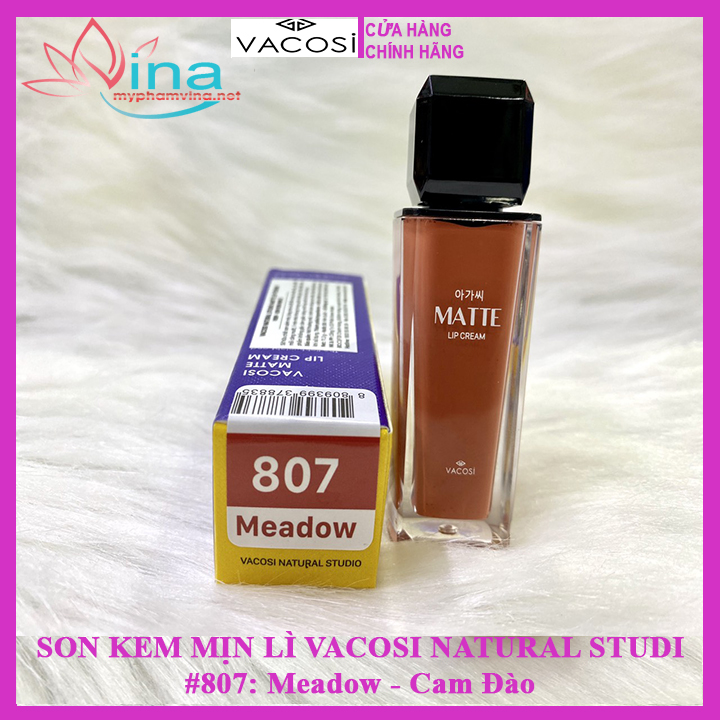 SON KEM MỊN LÌ VACOSI NATURAL STUDIO MATTE LIP CREAM #807: MEADOW- CAM ĐÀO