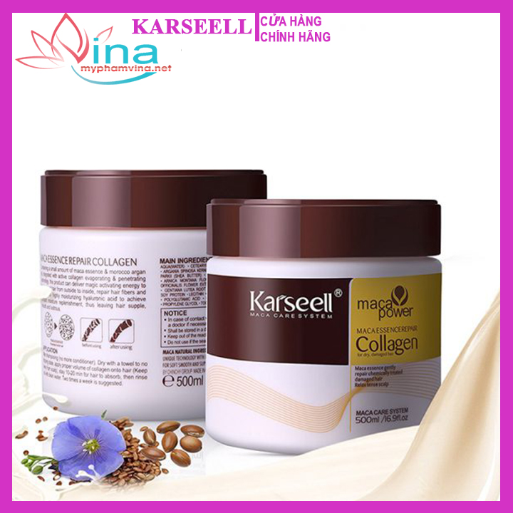 Review kem hấp ủ phục hồi tóc Karseell Collagen Maca  Bac si EVA
