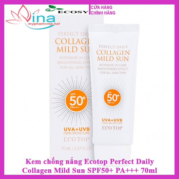Kem chống nắng Ecotop Perfect Daily Collagen Mild Sun SPF50+ PA+++ 70ml