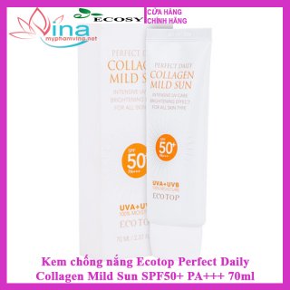 Kem chống nắng Ecotop Perfect Daily Collagen Mild Sun SPF50+ PA+++ 70ml