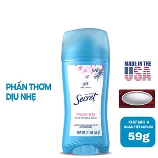 Sáp Khử Secrect Anti Perspirant Deodorant Solid Powder Fresh 73g (Mùi Hương Phấn Thơm)