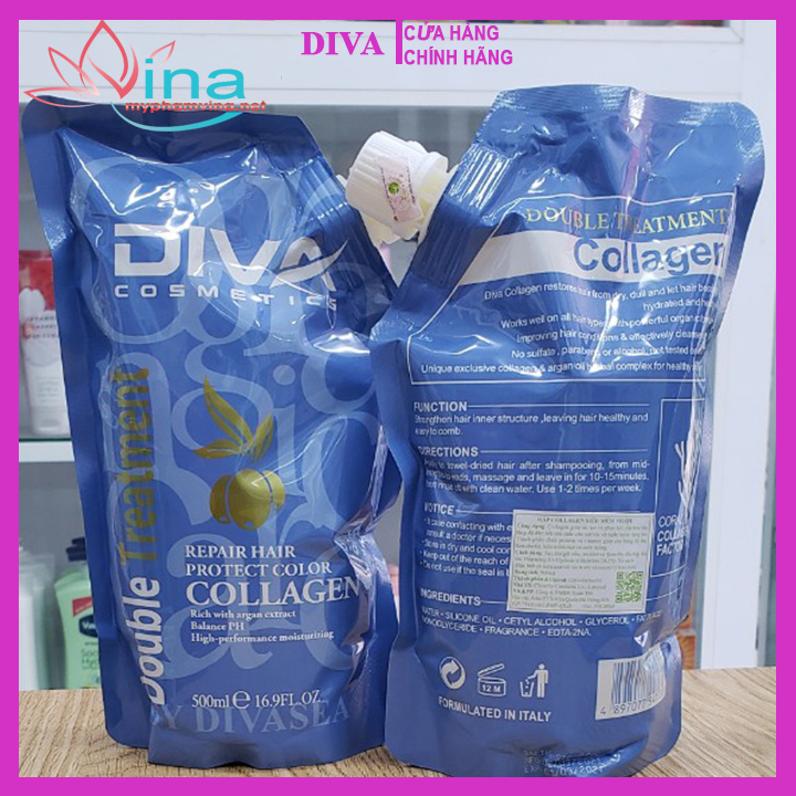 Hấp ủ tóc siêu mượt DIVA Cosmetics Collagen 500ml